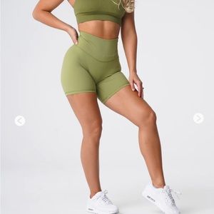 NVGTN NWT size S Olive signature 2.0 shorts.